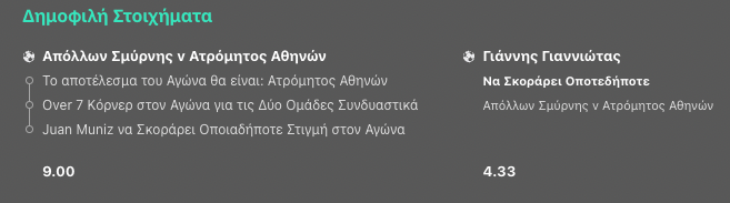 apollon smirnis atromitos bet365 2022