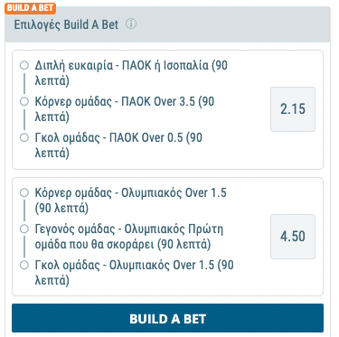 Paok Olympiakos Sportingbet Build A Bet