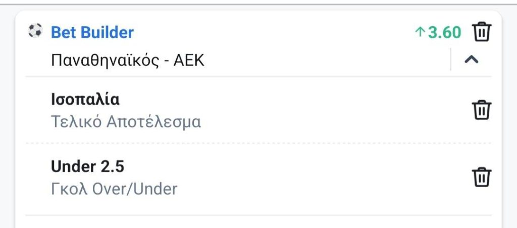 Panathinaikos AEK Bet Builder