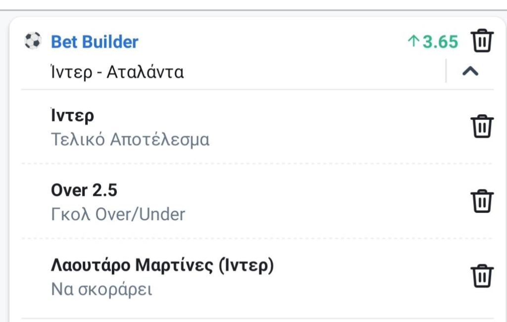 Inter Atalanta Bet Builder