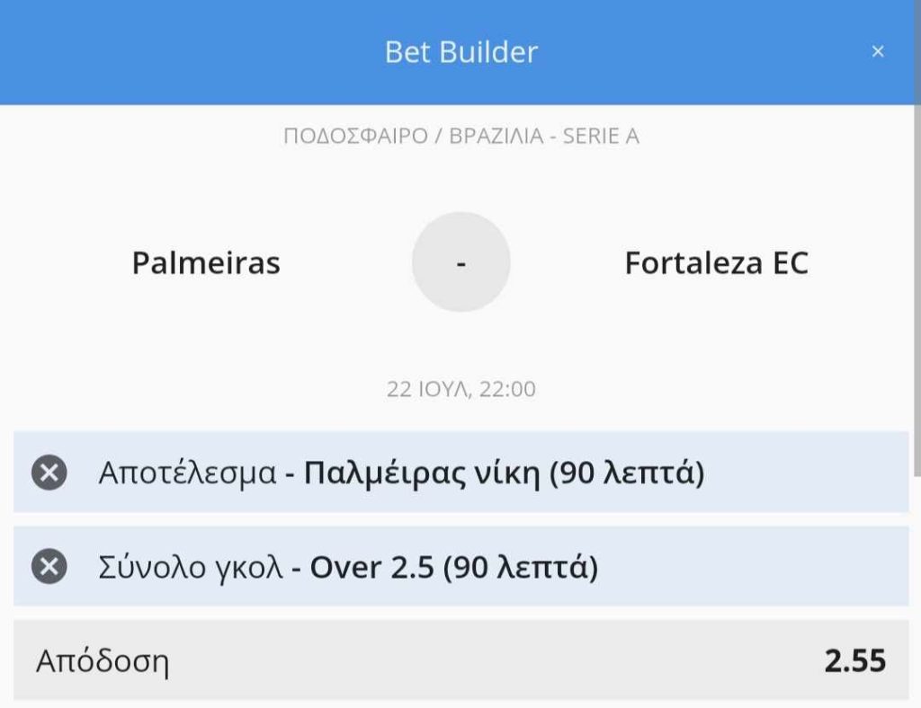 Palmeiras Fortaleza Betsson Bet Builder*