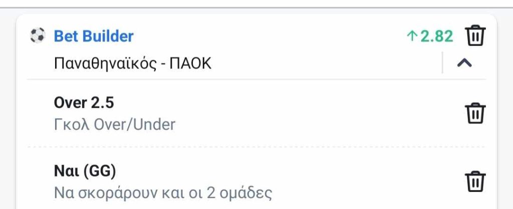 Panathinaikos PAOK Bet Builder*