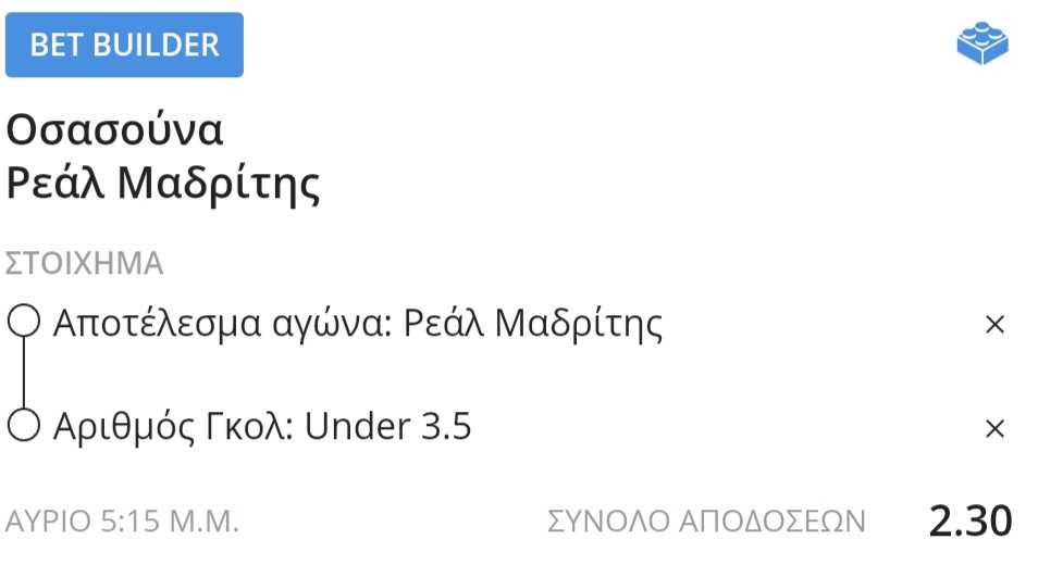 Osasuna Real Madrid Bet Builder*