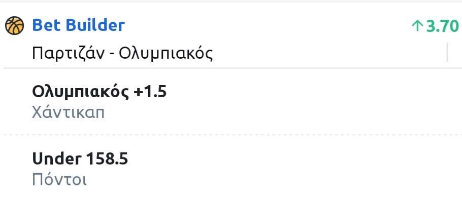 Partizan Olympiakos Bet Builder*