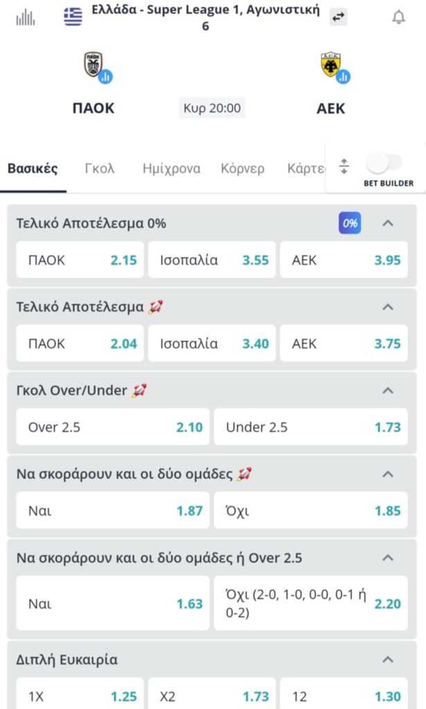 PAOK AEK Novibet