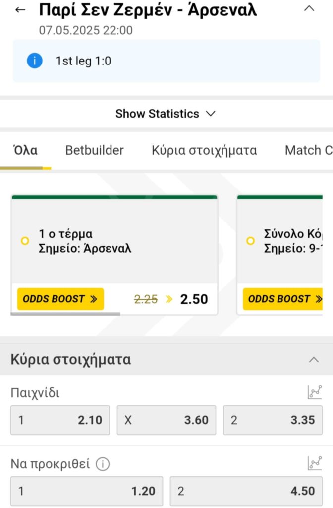 Pari Arsenal Interwetten