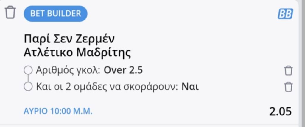 Pari Atletico Bet Builder*