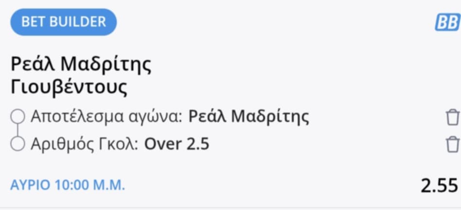 Real Madrid Juventus Bet Builder*