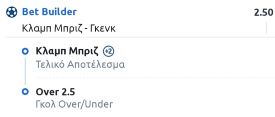 Club Brugge Genk Bet Builder*