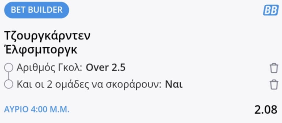 Djurgarden Elfsborg Bet Builder*