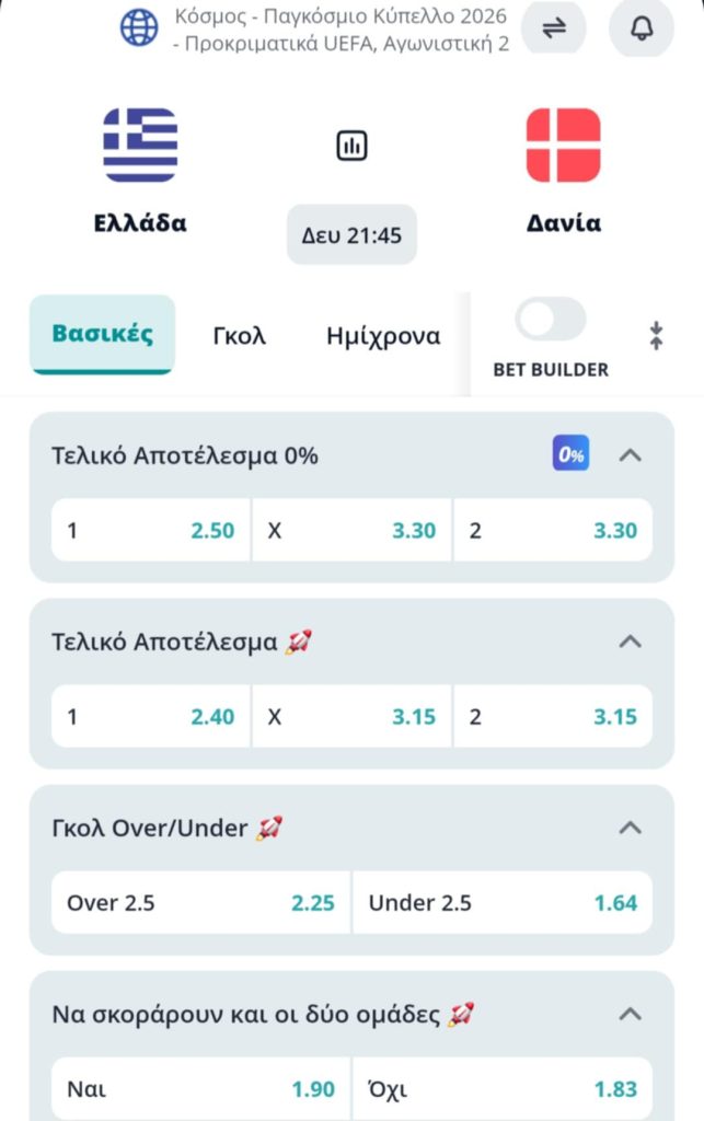 Greece Denmark Novibet