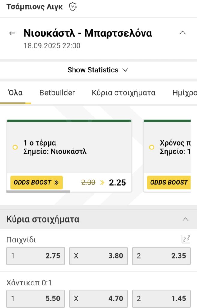 Newcastle Barcelona Interwetten