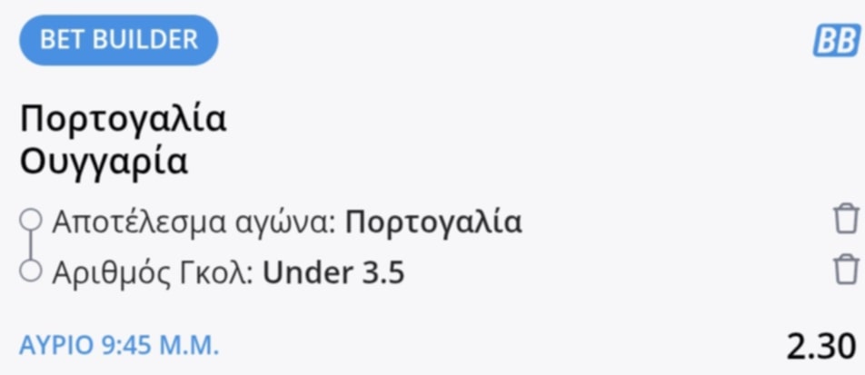 Portugal Hungary Bet Builder*