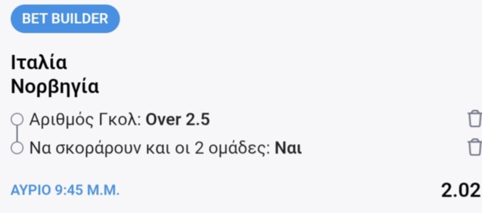 Italy Norway Bet Builder*