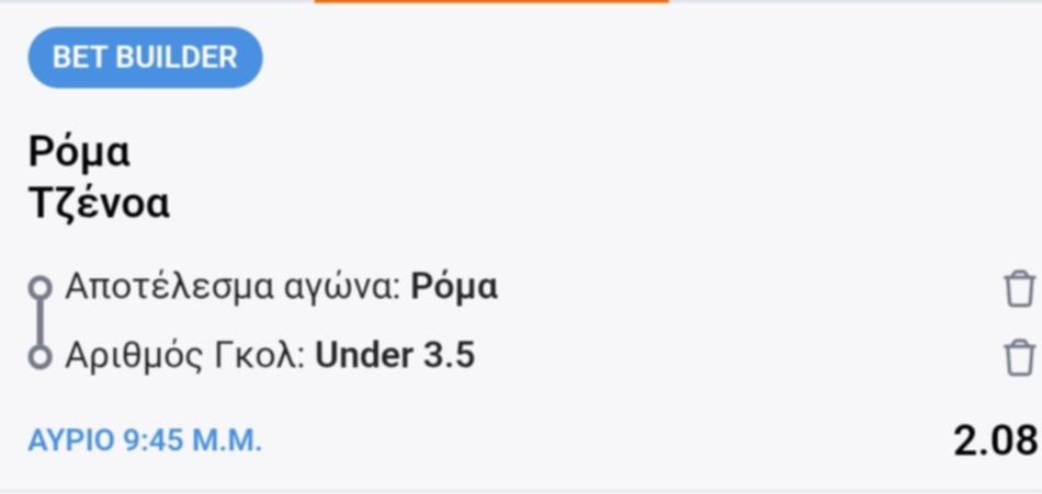 Roma Genoa Bet Builder*
