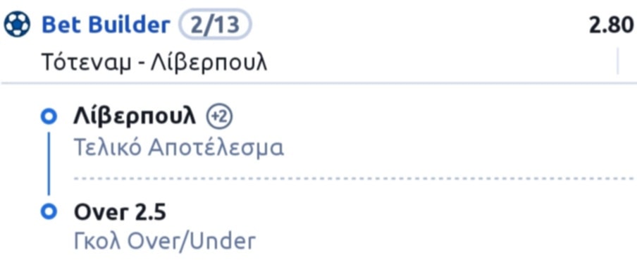 Tottenham Liverpool Bet Builder*