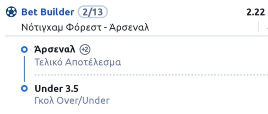 Nottingham Arsenal Bet Builder*