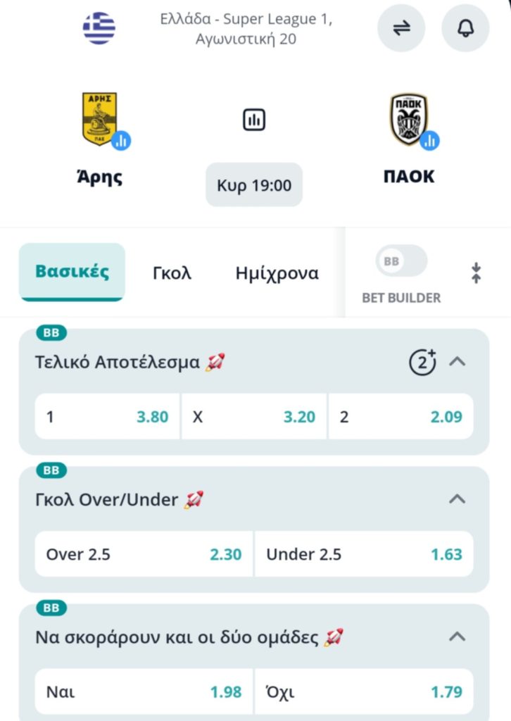 Aris PAOK Novibet