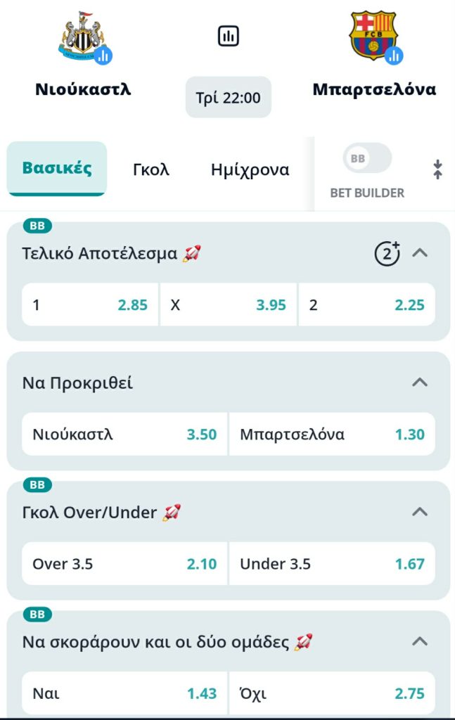 Newcastle Barcelona Novibet