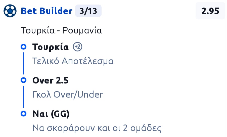 Turkey Romania Bet Builder*