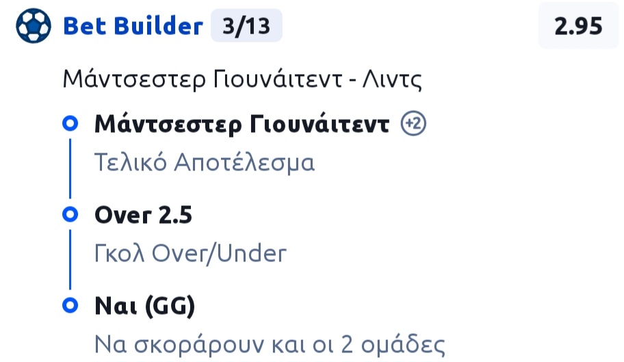 Manchester United Leeds Bet Builder*