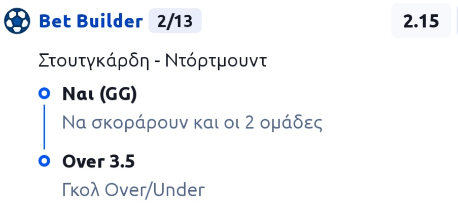 Stutgart Dortmund Bet Builder*