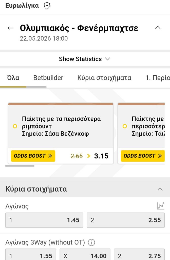 Olympiakos Fenerbahce Interwetten