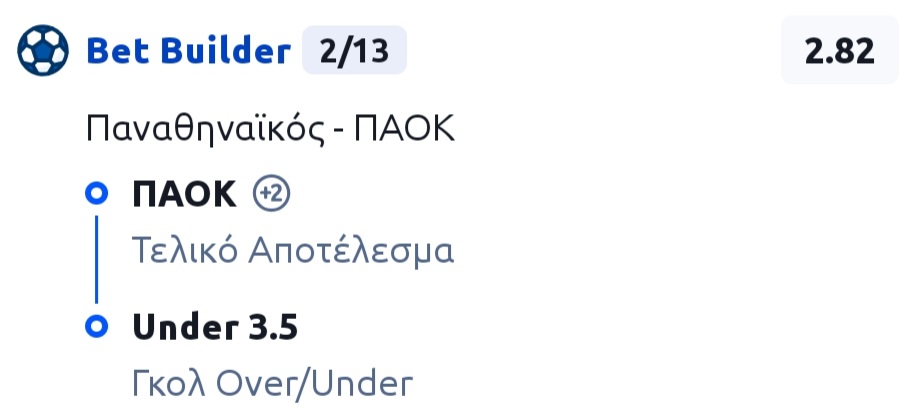 Panathinaikos PAOK Bet Builder*
