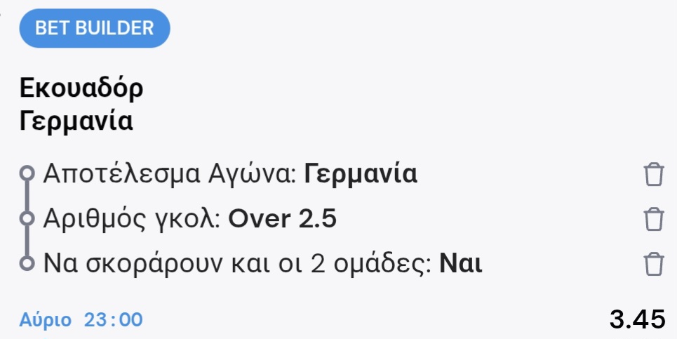 Ecuador Germany Bet Builder*