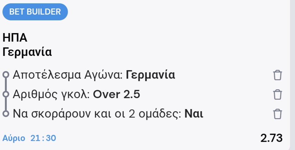 USA Germany Bet Builder*