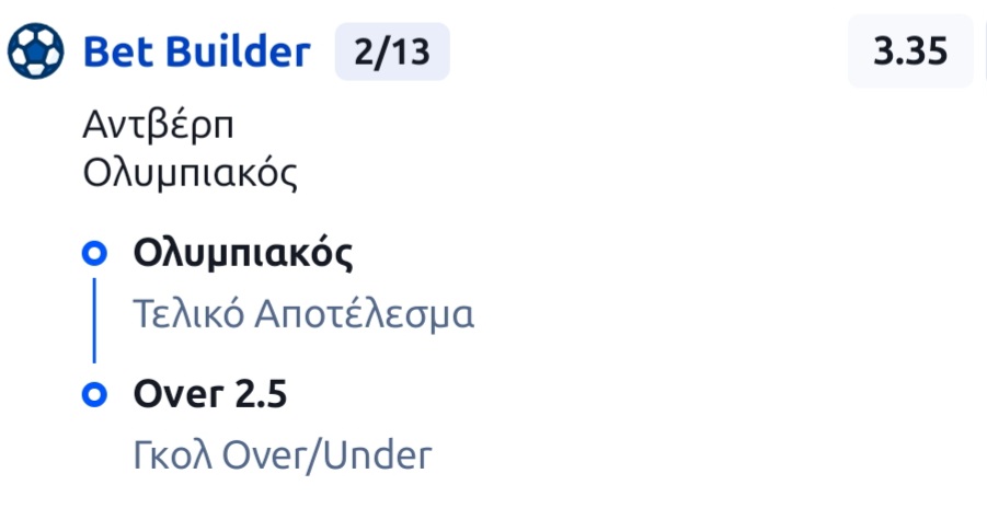 Antwerp Olympiakos Bet Builder*