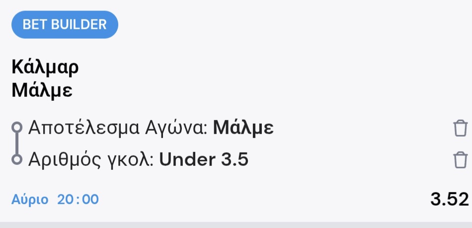 Kalmar Malmo Bet Builder*