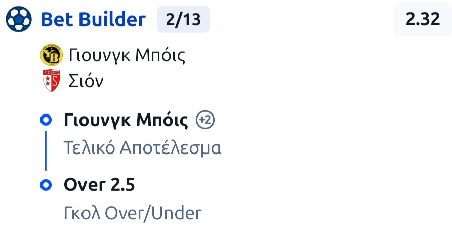 Young Boys Sion Bet Builder*