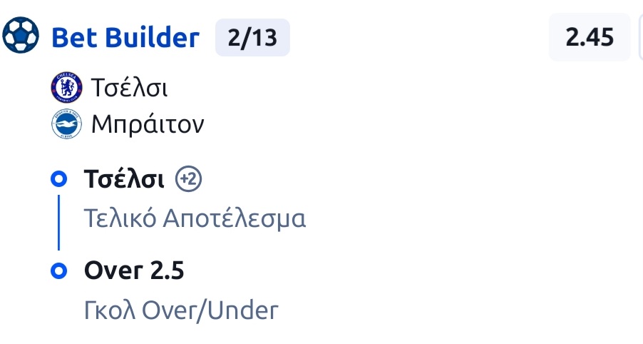 Chelsea Brighton Bet Builder*