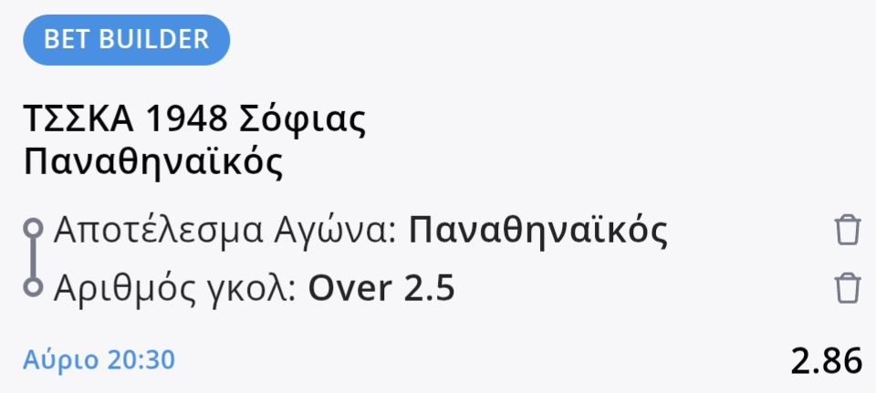 CSSKA Panathinaikos Bet Builder* Betsson