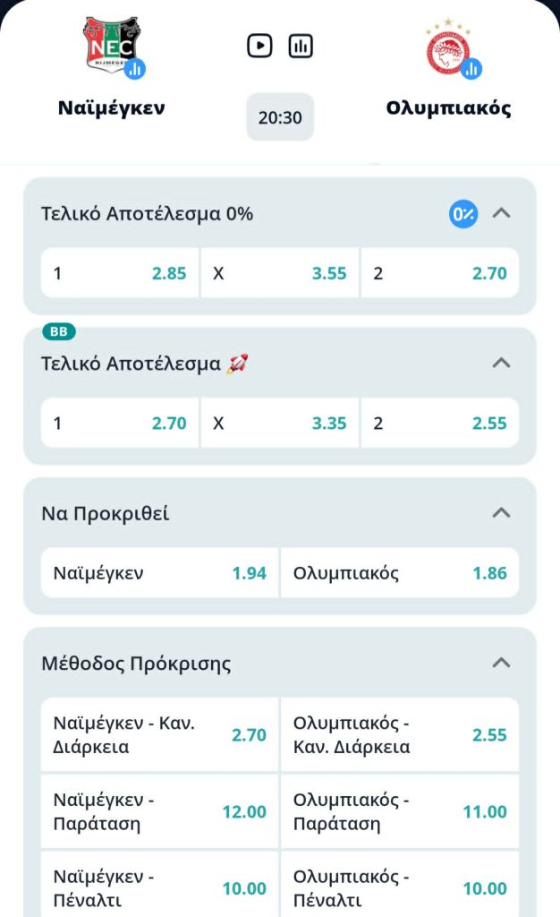 Nejmegen Olympiakos Novibet