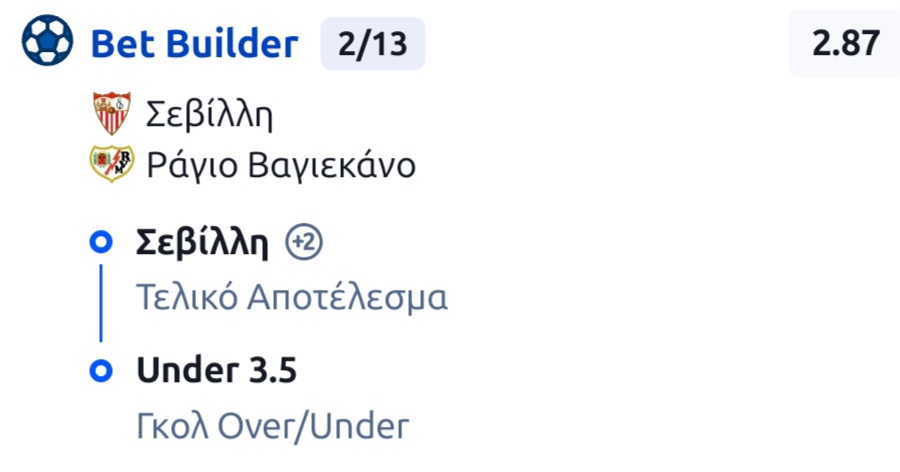 Sevilla Vallecano Bet Builder*