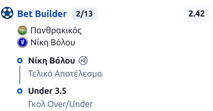Panathrakikos Niki Volou Bet Builder*