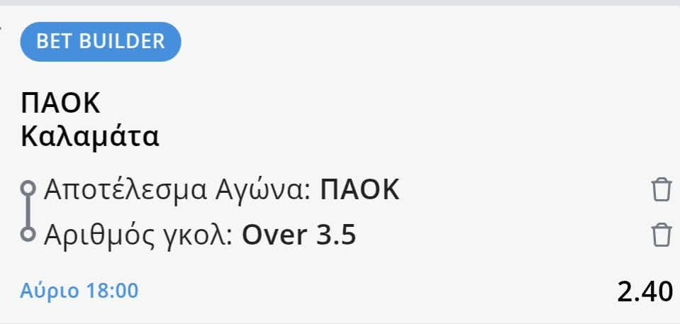 PAOK Kalamata Bet Builder* Betsson